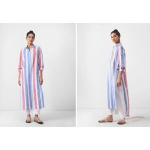 Nicobar Longline Tunic Kurta Medium striped Many Moons Boho Coastal Indie